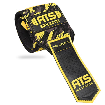 Wrist Wraps 20” Super Heavy – Yellow Camo | Extreme Stability & Maximum Support (Pair)